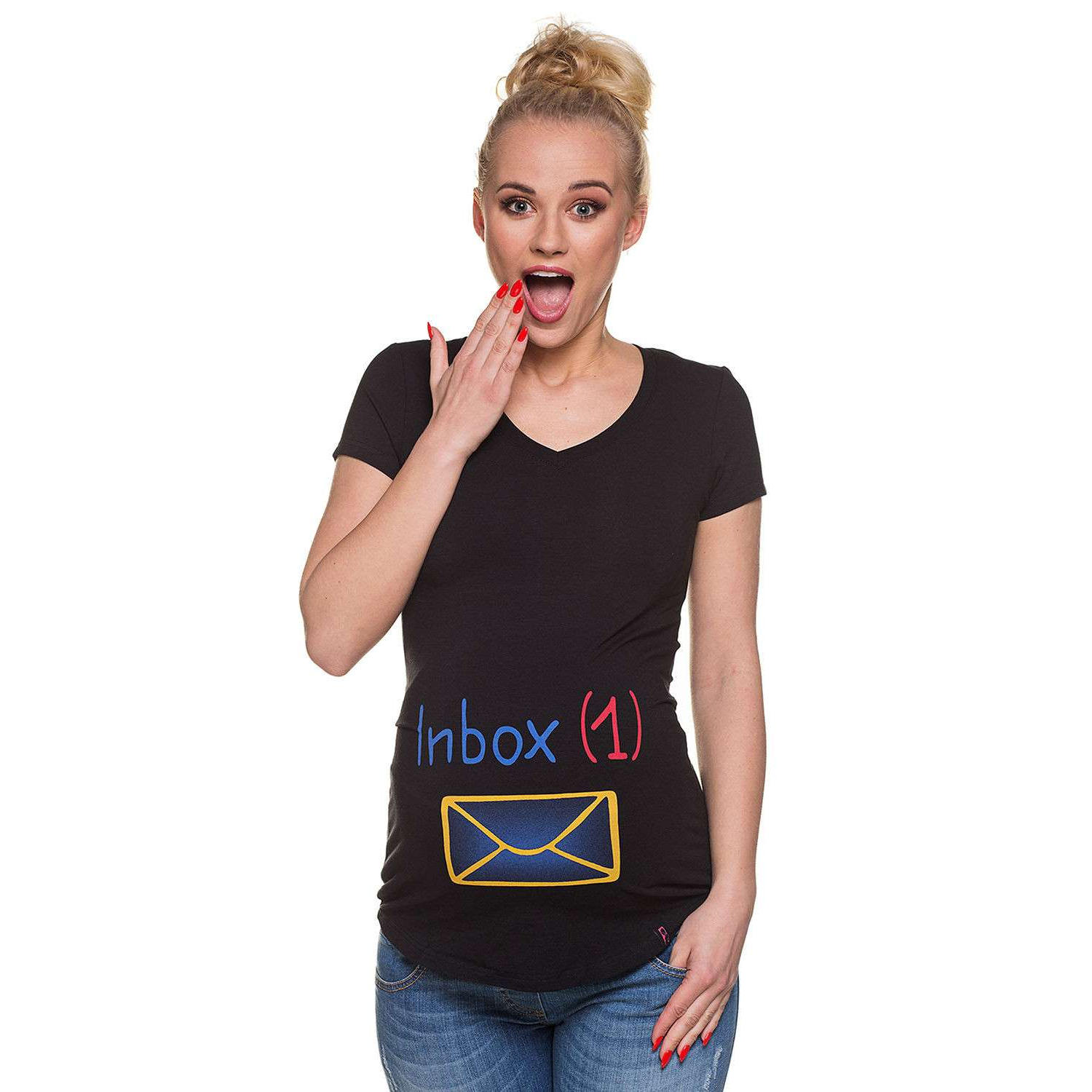 Nosečniška majica, INBOX, črna