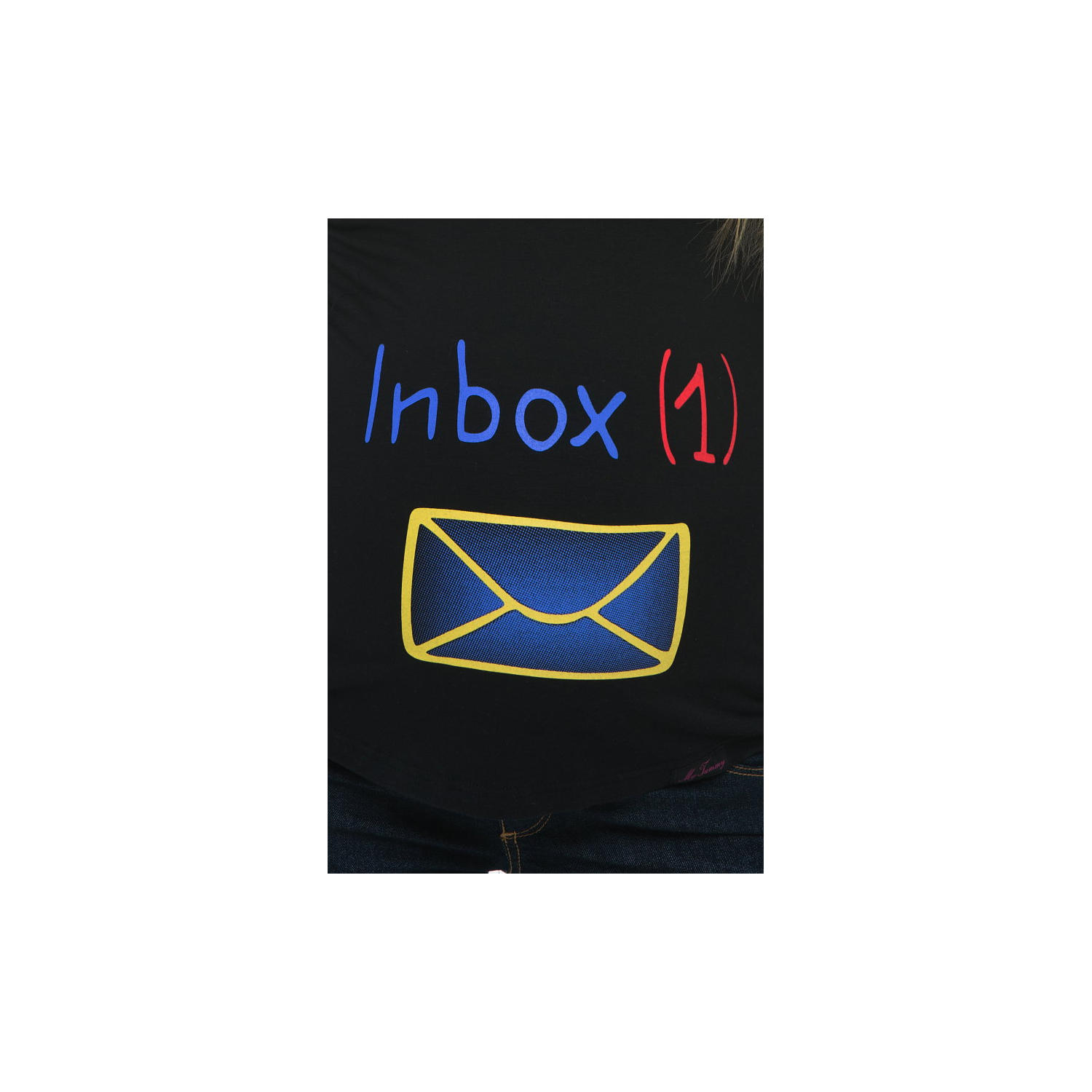 Nosečniška majica, INBOX, črna - Image 2