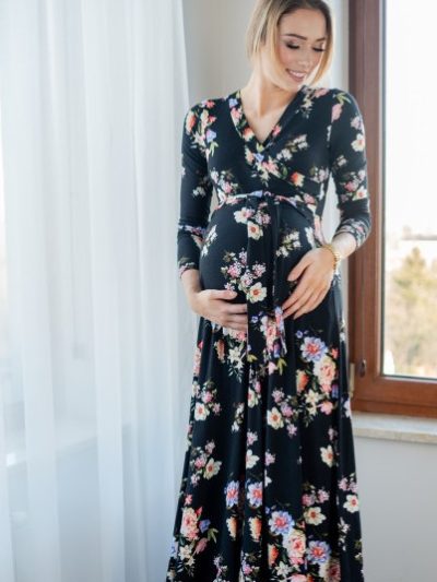 Nosečniška dolga obleka, FLOWER